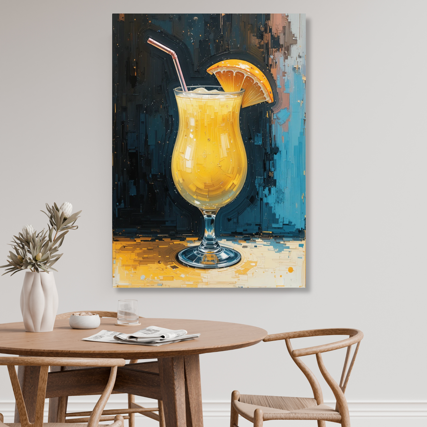 Orange Cocktail Wall Art Canvas Print