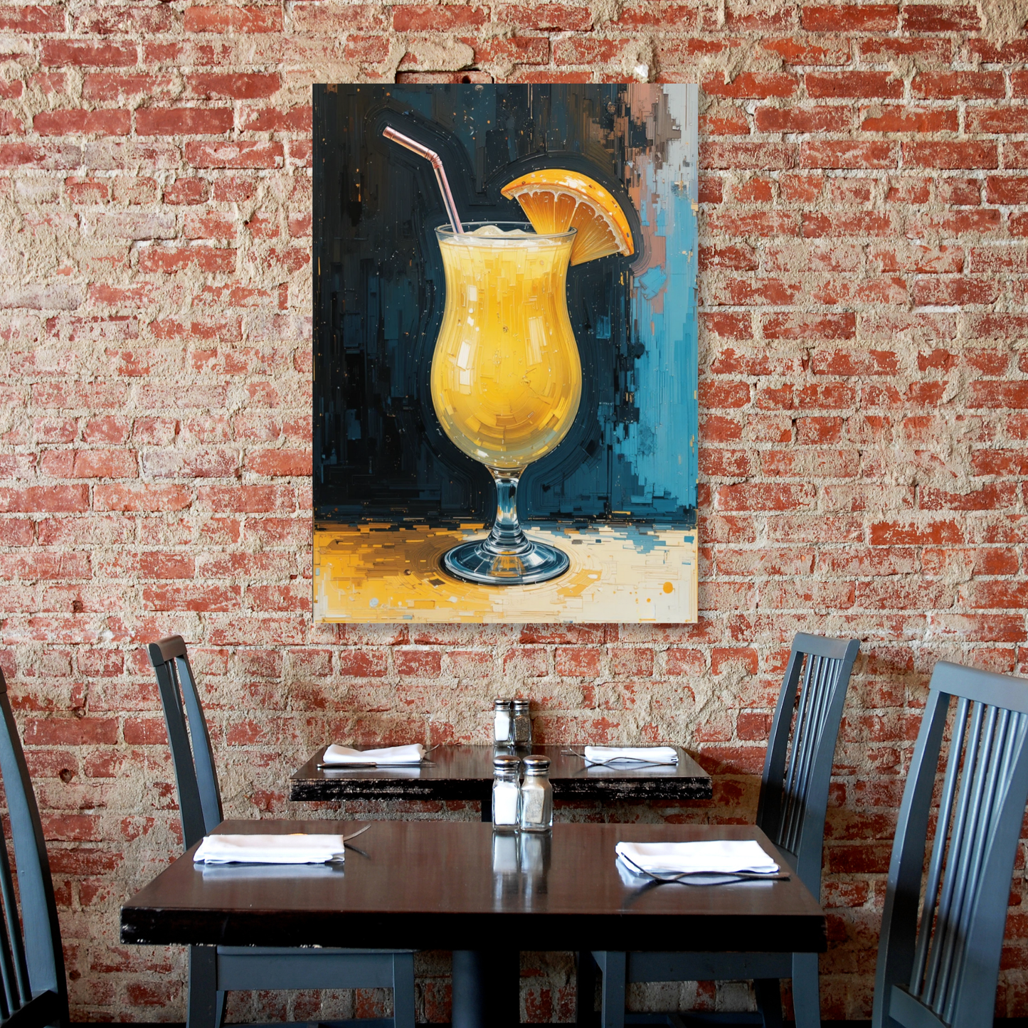 Orange Cocktail Wall Art Canvas Print