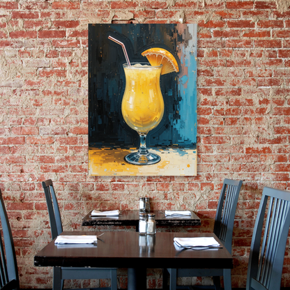 Orange Cocktail Wall Art Canvas Print