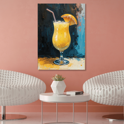 Orange Cocktail Wall Art Canvas Print