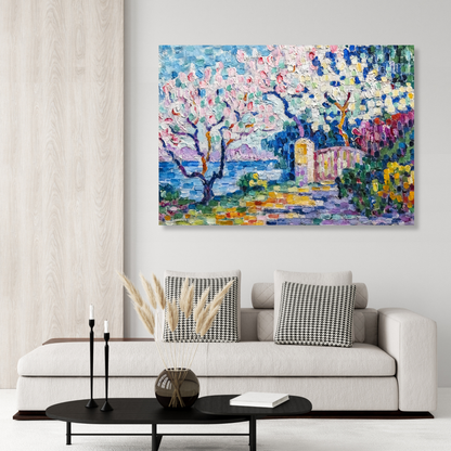 Paul Signac - Arbres En Fleurs Wall Art Canvas Print