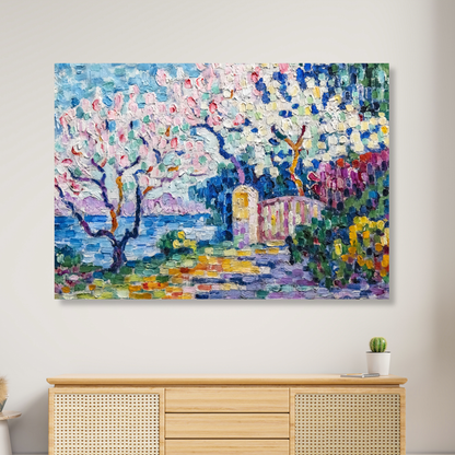 Paul Signac - Arbres En Fleurs Wall Art Canvas Print