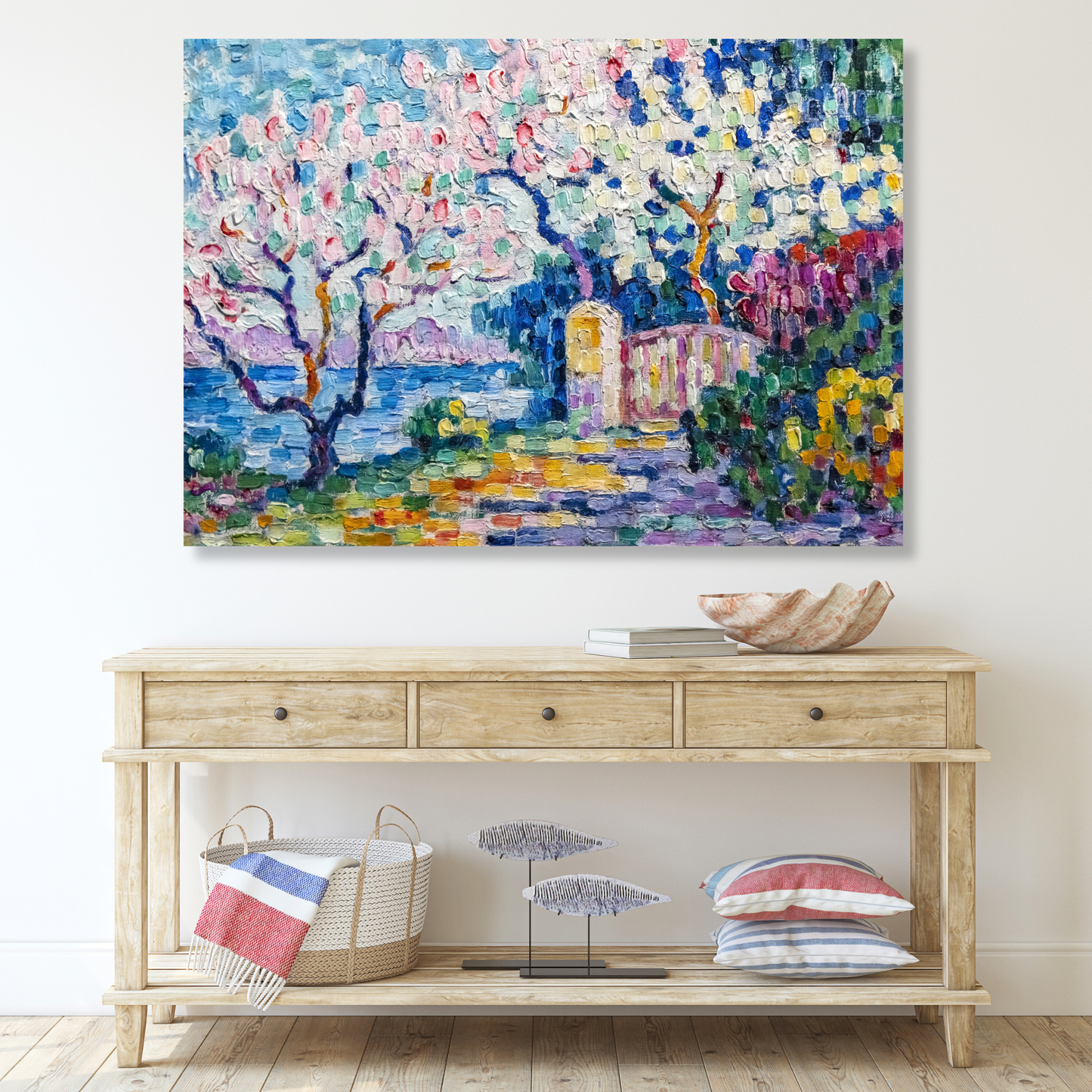 Paul Signac - Arbres En Fleurs Wall Art Canvas Print