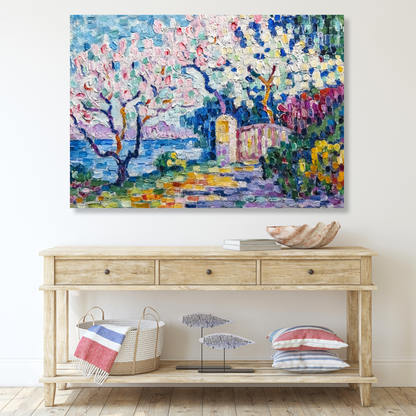 Paul Signac - Arbres En Fleurs Wall Art Canvas Print