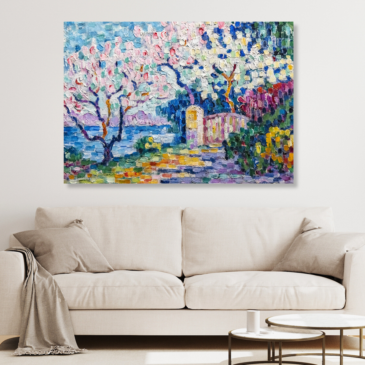 Paul Signac - Arbres En Fleurs Wall Art Canvas Print