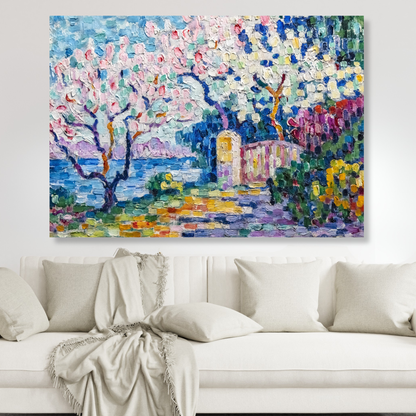 Paul Signac - Arbres En Fleurs Wall Art Canvas Print