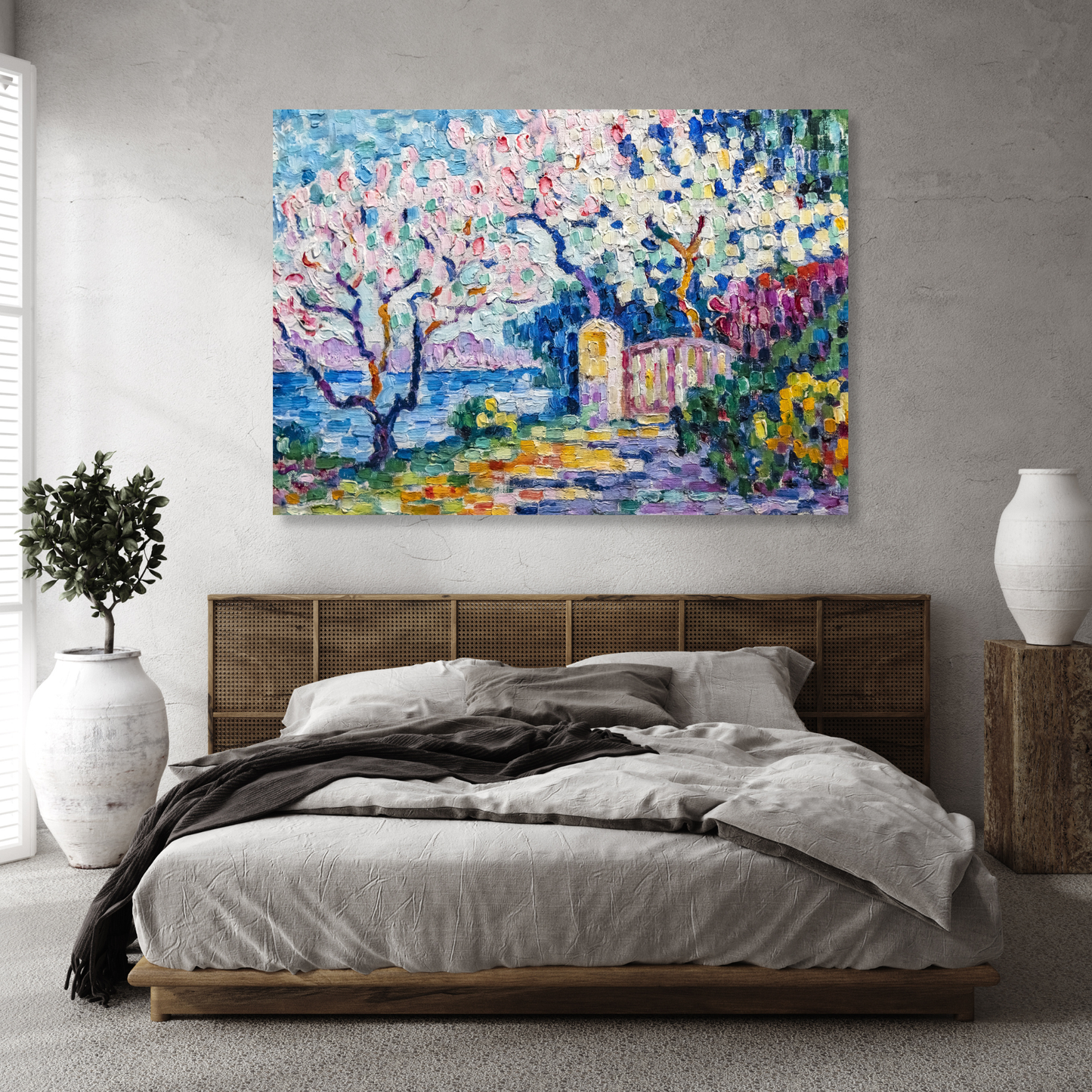 Paul Signac - Arbres En Fleurs Wall Art Canvas Print