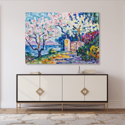 Paul Signac - Arbres En Fleurs Wall Art Canvas Print