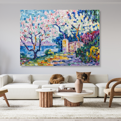 Paul Signac - Arbres En Fleurs Wall Art Canvas Print