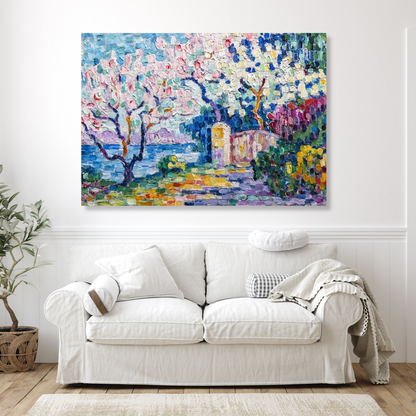 Paul Signac - Arbres En Fleurs Wall Art Canvas Print