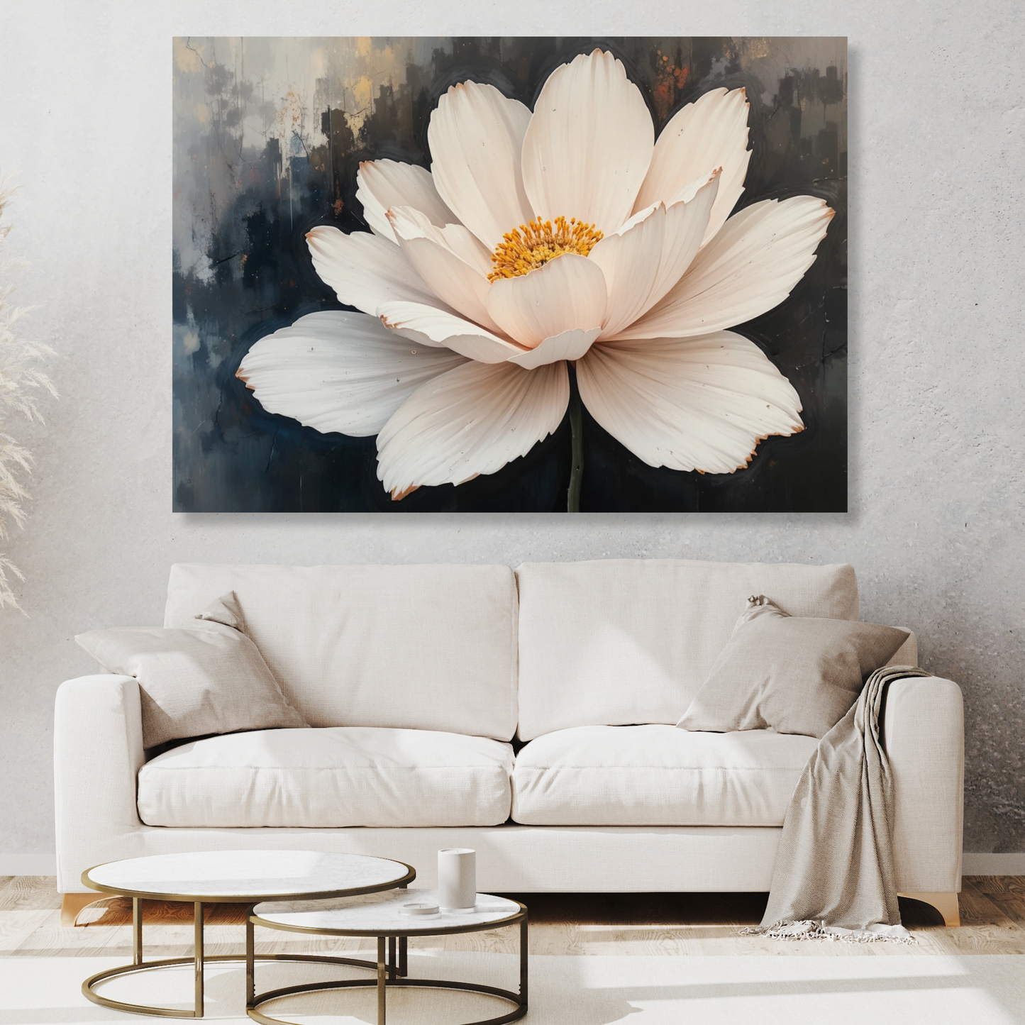 Petals Of Stillness Floral Wall Art Canvas Print