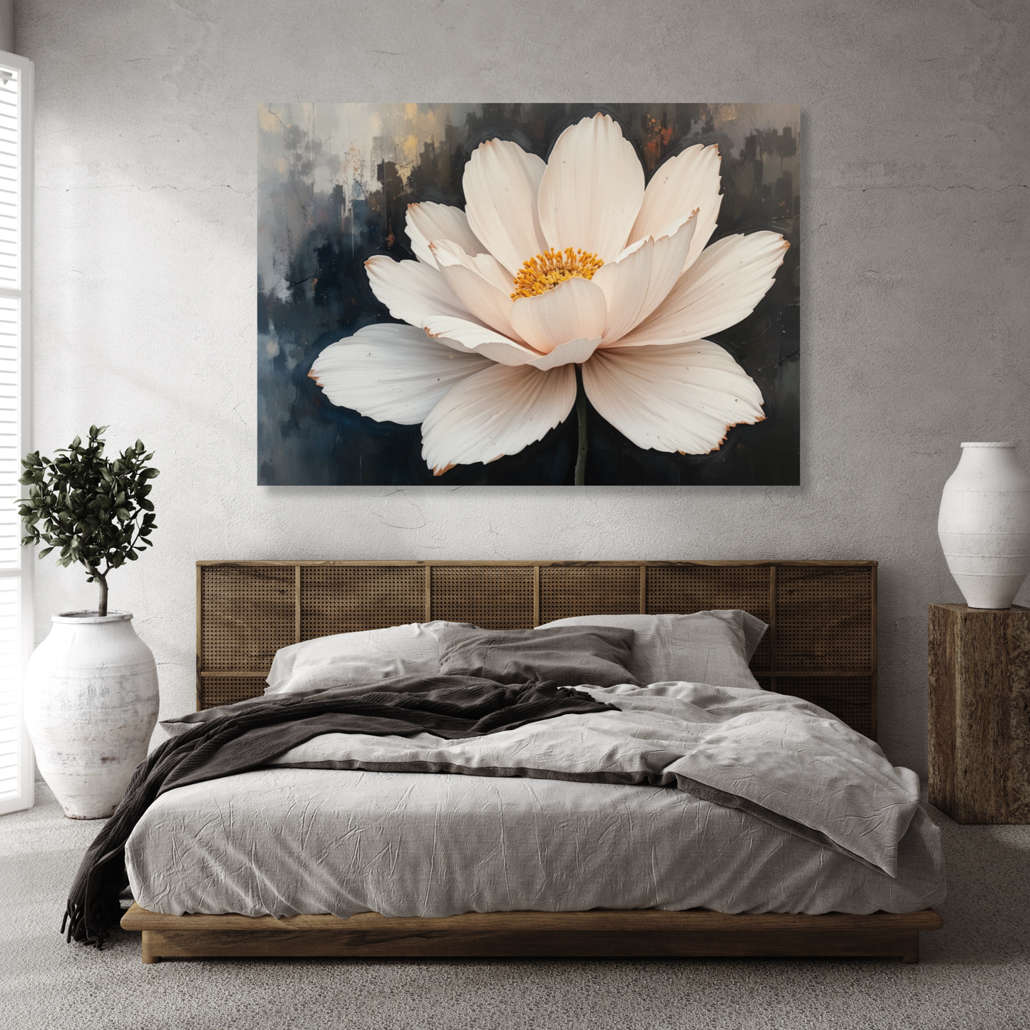 Petals Of Stillness Floral Wall Art Canvas Print