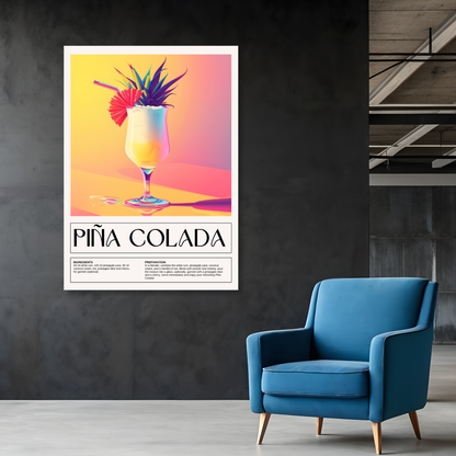 Pina Colada Cocktail Wall Art Canvas Print