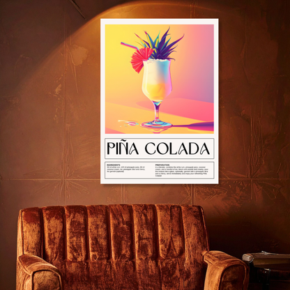 Pina Colada Cocktail Wall Art Canvas Print
