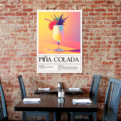 Pina Colada Cocktail Wall Art Canvas Print