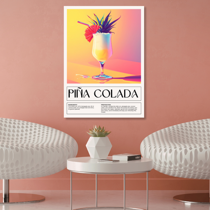 Pina Colada Cocktail Wall Art Canvas Print