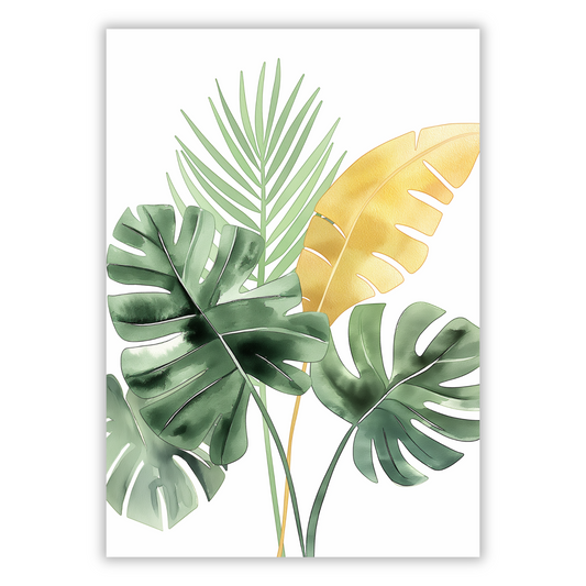 Prehistoric Leaves Canvas Wall Art Print