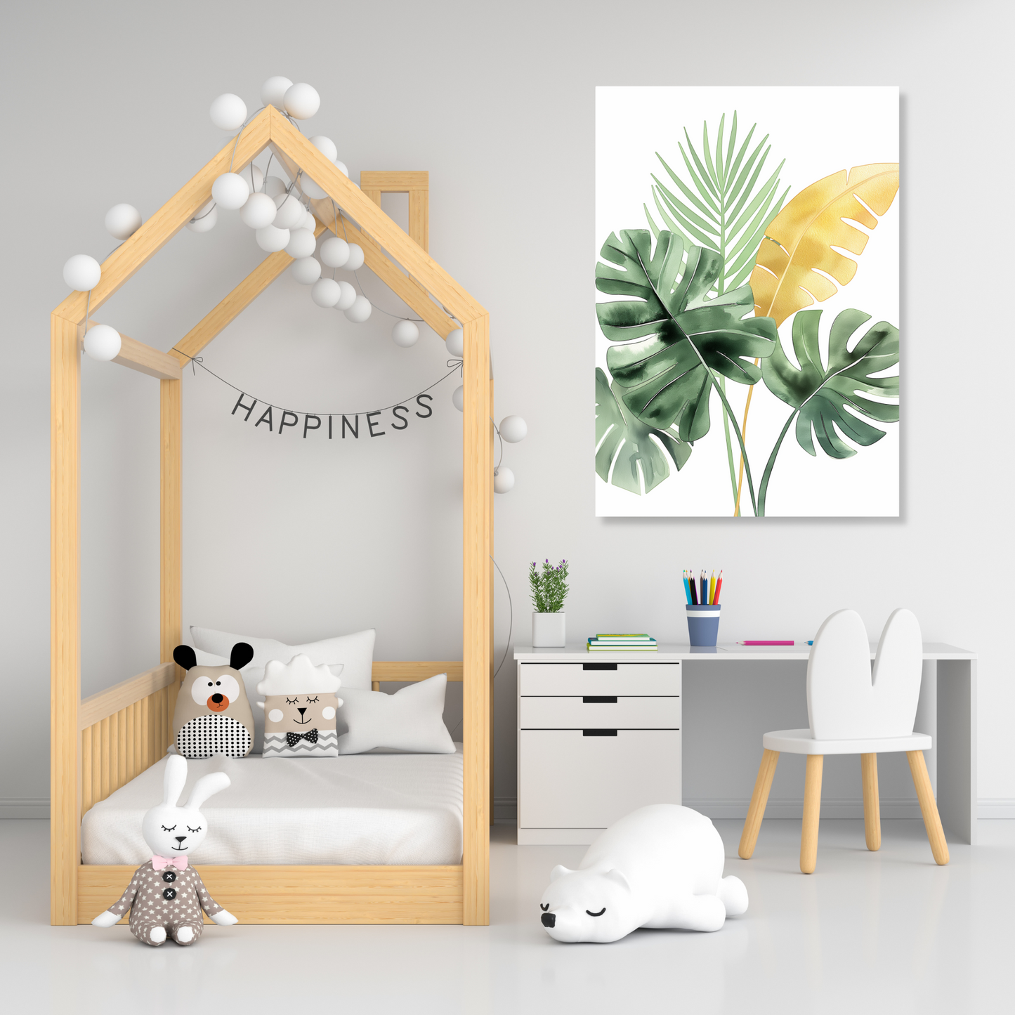 Prehistoric Leaves Canvas Wall Art Print