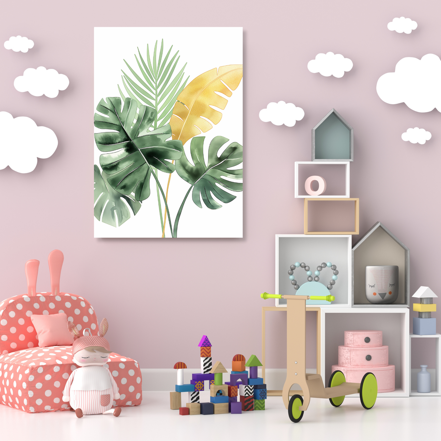 Prehistoric Leaves Canvas Wall Art Print