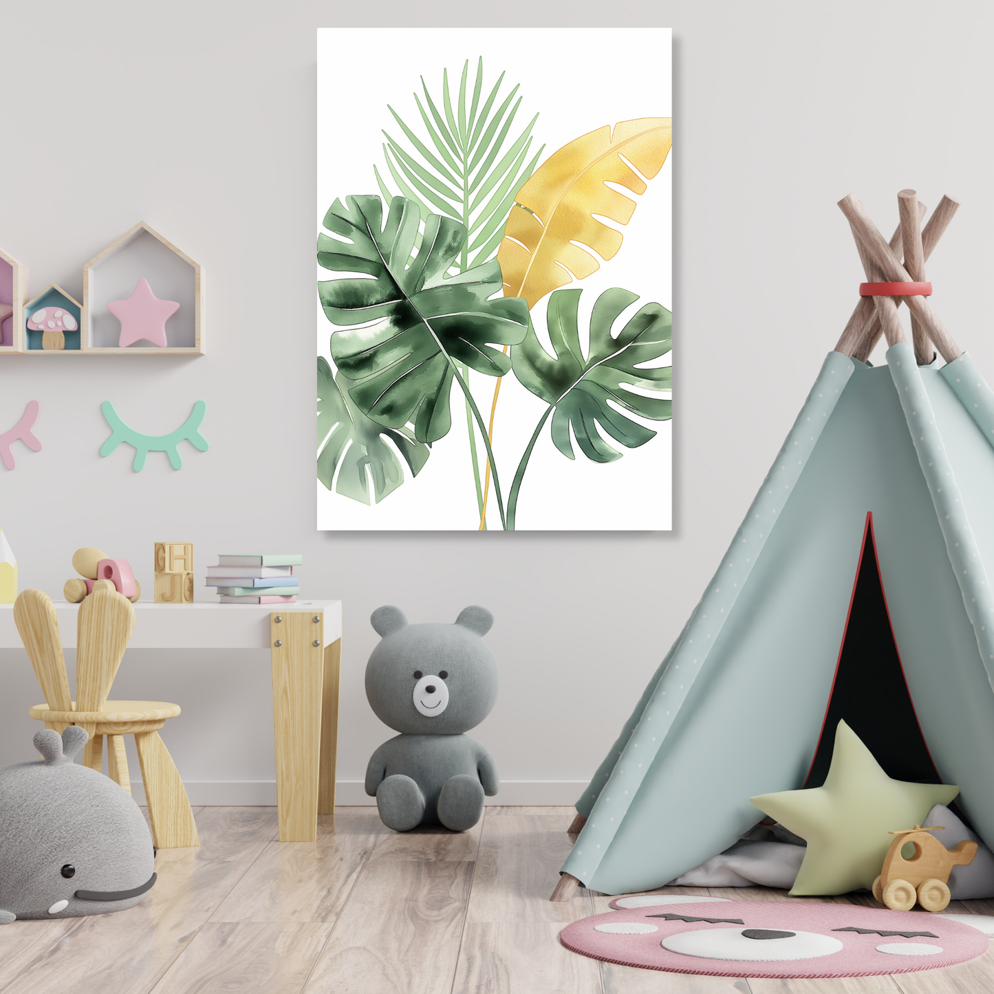 Prehistoric Leaves Canvas Wall Art Print