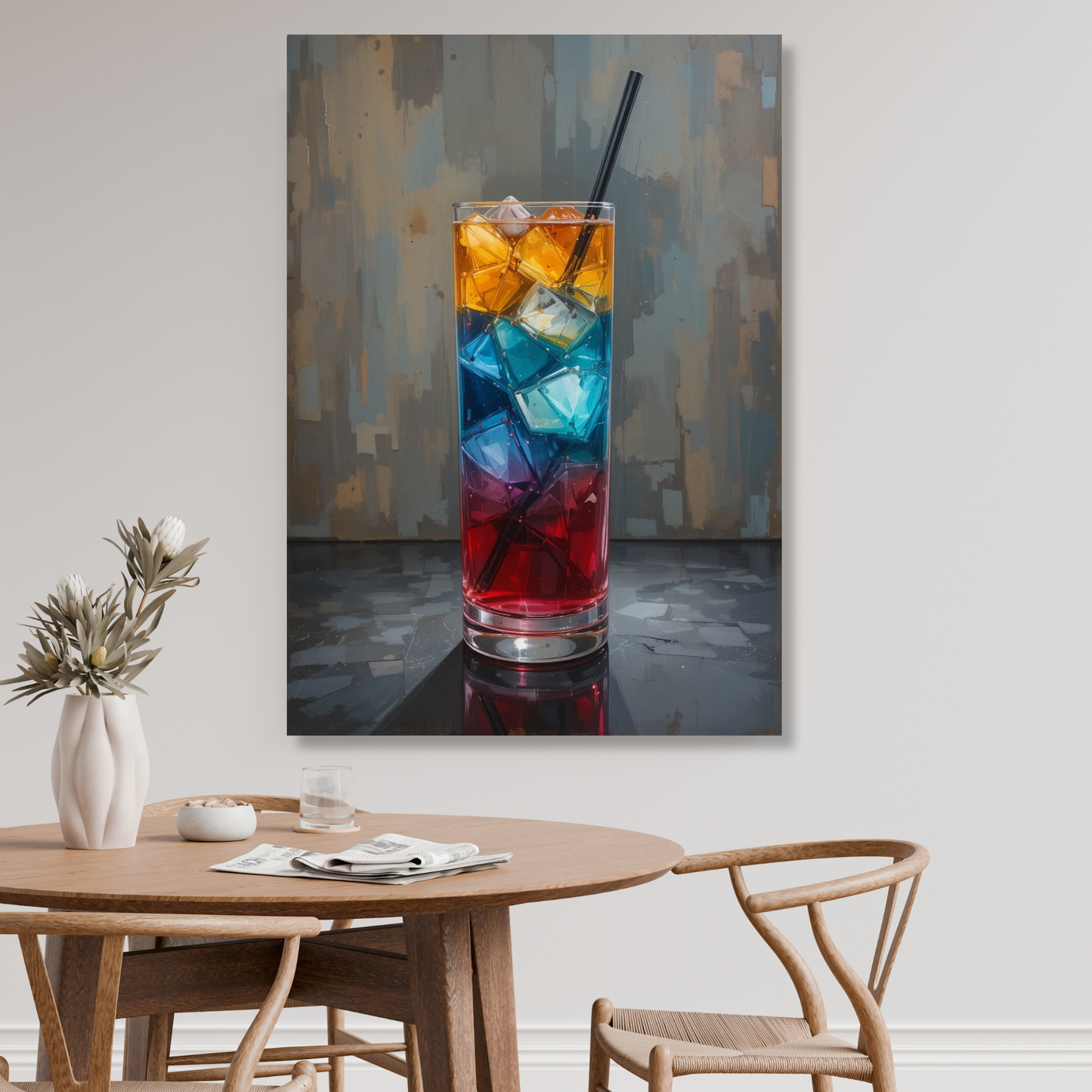 Rainbow Paradise Cocktail Wall Art Canvas Print