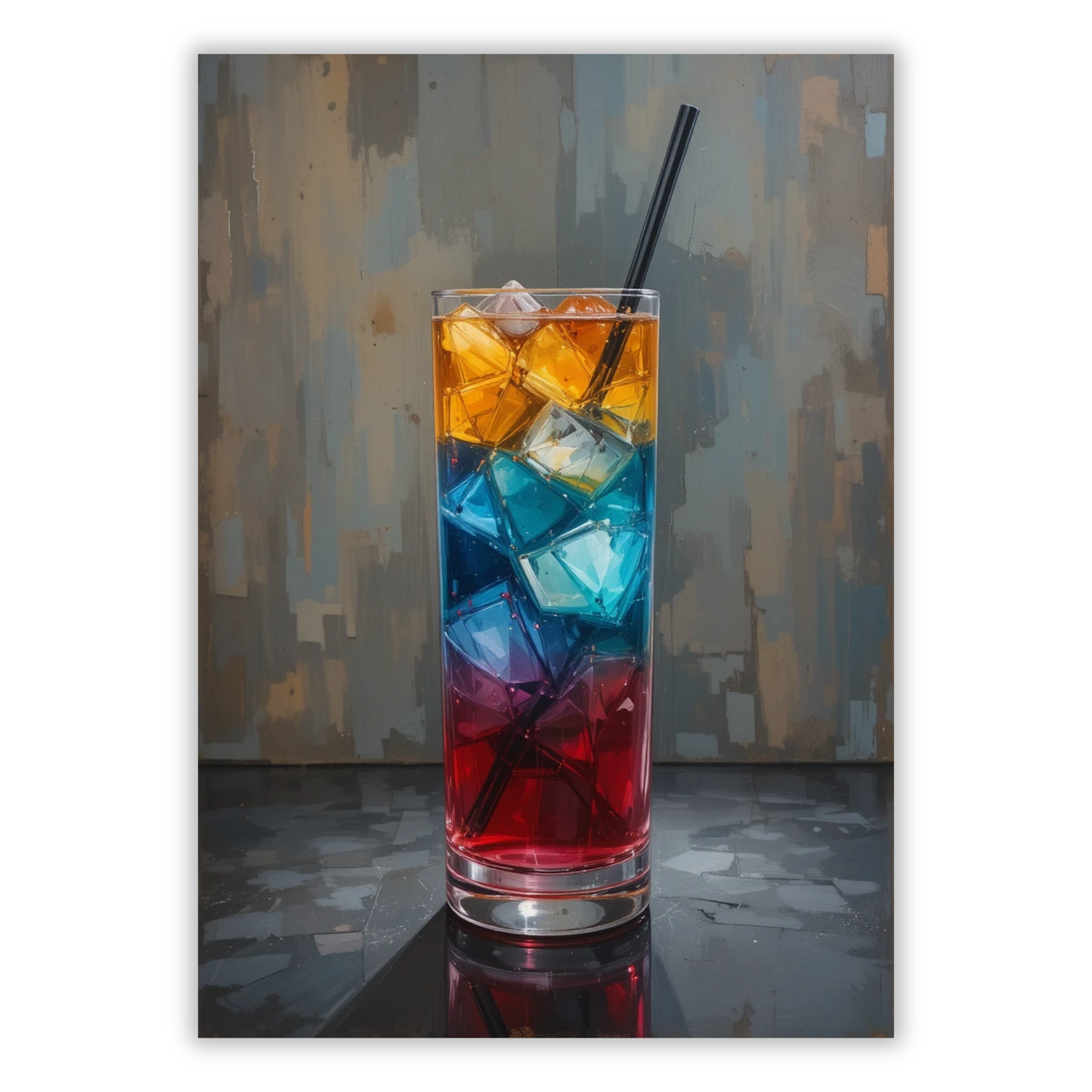 Rainbow Paradise Cocktail Wall Art Canvas Print
