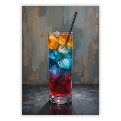 Rainbow Paradise Cocktail Wall Art Canvas Print
