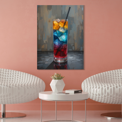 Rainbow Paradise Cocktail Wall Art Canvas Print