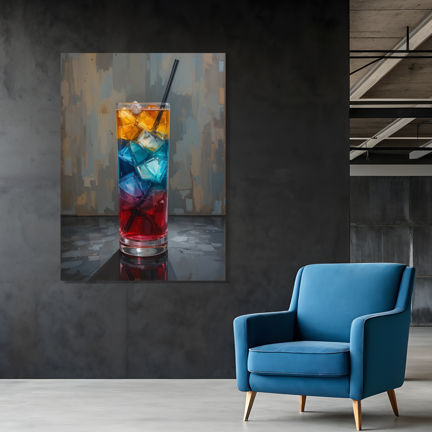 Rainbow Paradise Cocktail Wall Art Canvas Print