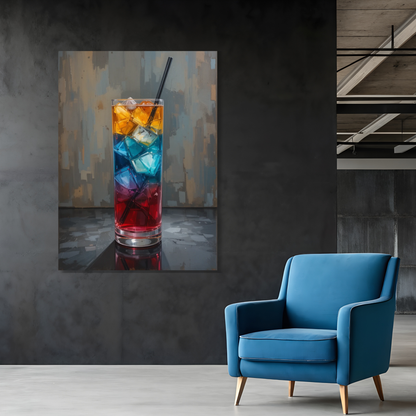 Rainbow Paradise Cocktail Wall Art Canvas Print