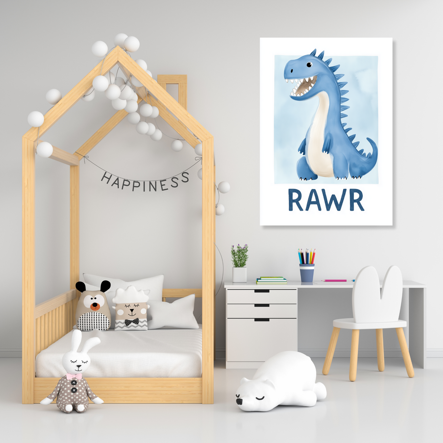 Rawr Canvas Wall Art Print