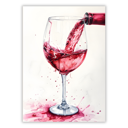 Red Wine Wall Art Canvas Print