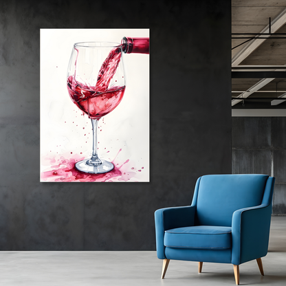 Red Wine Wall Art Canvas Print