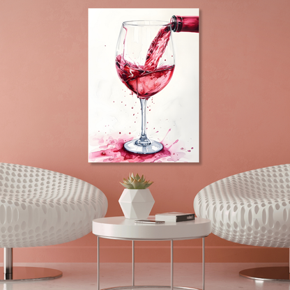 Red Wine Wall Art Canvas Print
