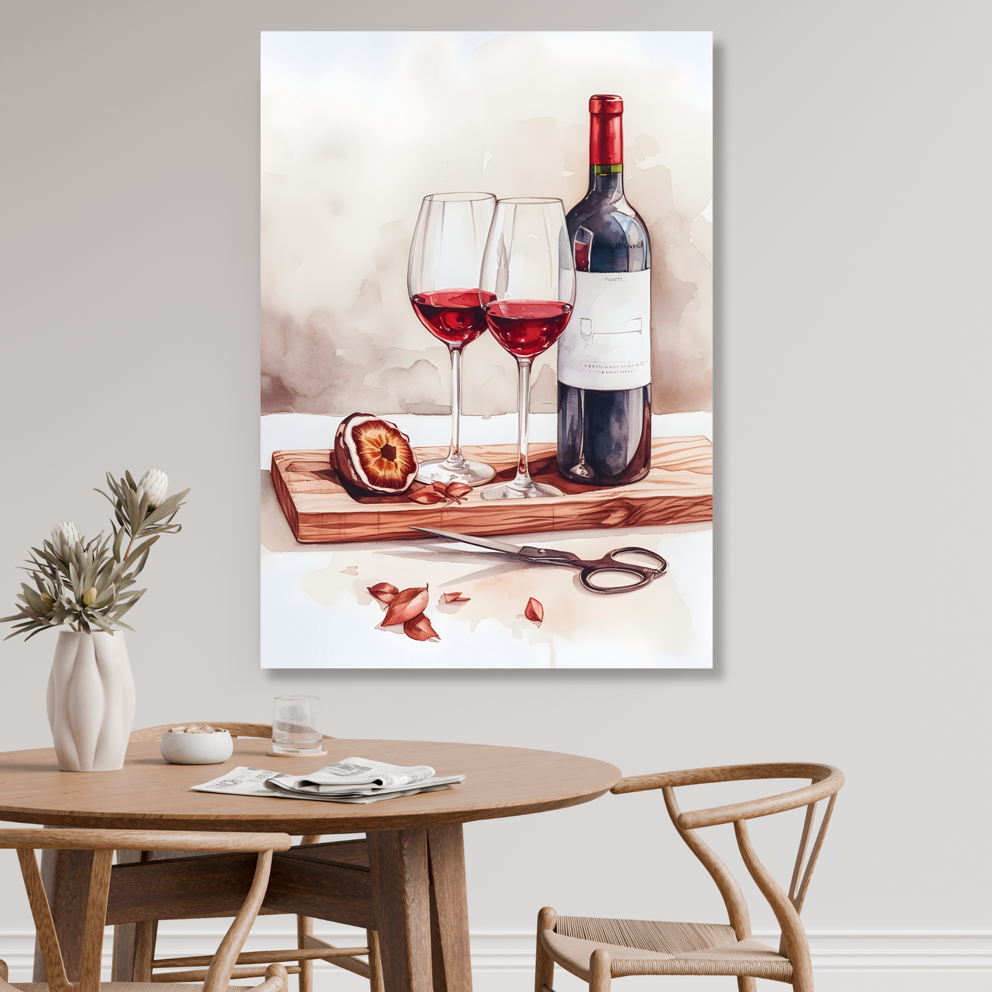 Red Wine & Platter Wall Art Canvas Print