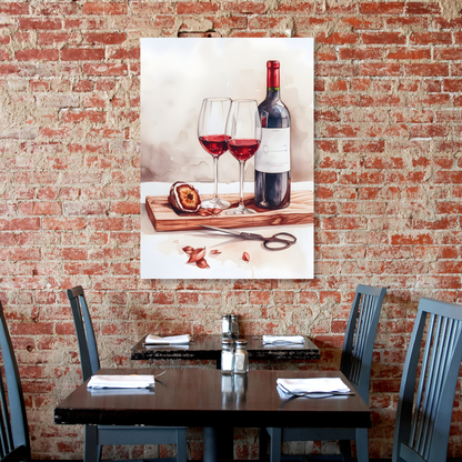 Red Wine & Platter Wall Art Canvas Print