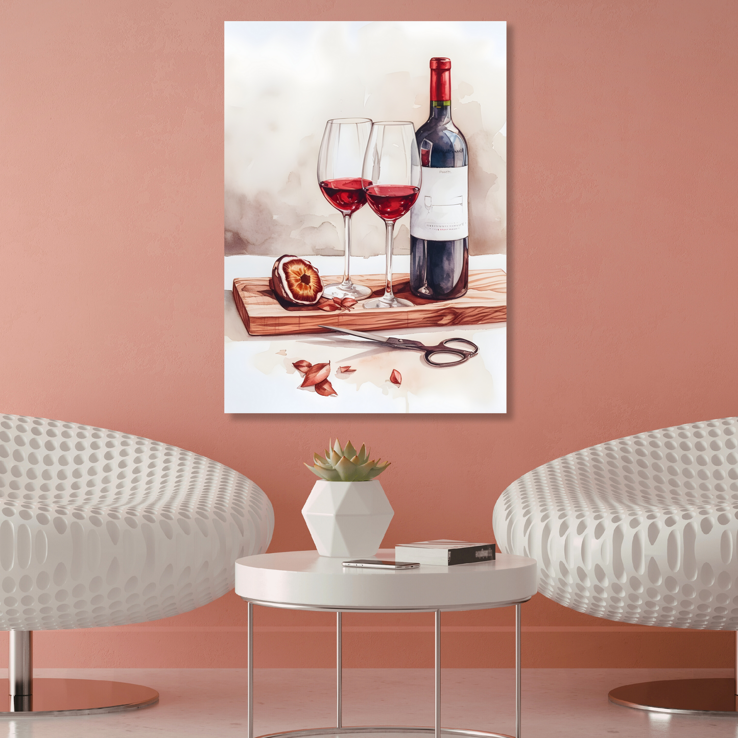 Red Wine & Platter Wall Art Canvas Print
