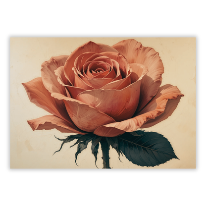 Retro Rose Floral Wall Art Canvas Print