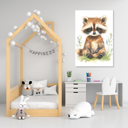 Ronnie Raccoon Canvas Wall Art Print