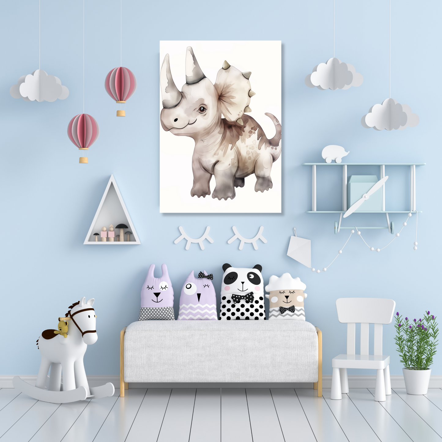 Samuel The Dinosaur Canvas Wall Art Print