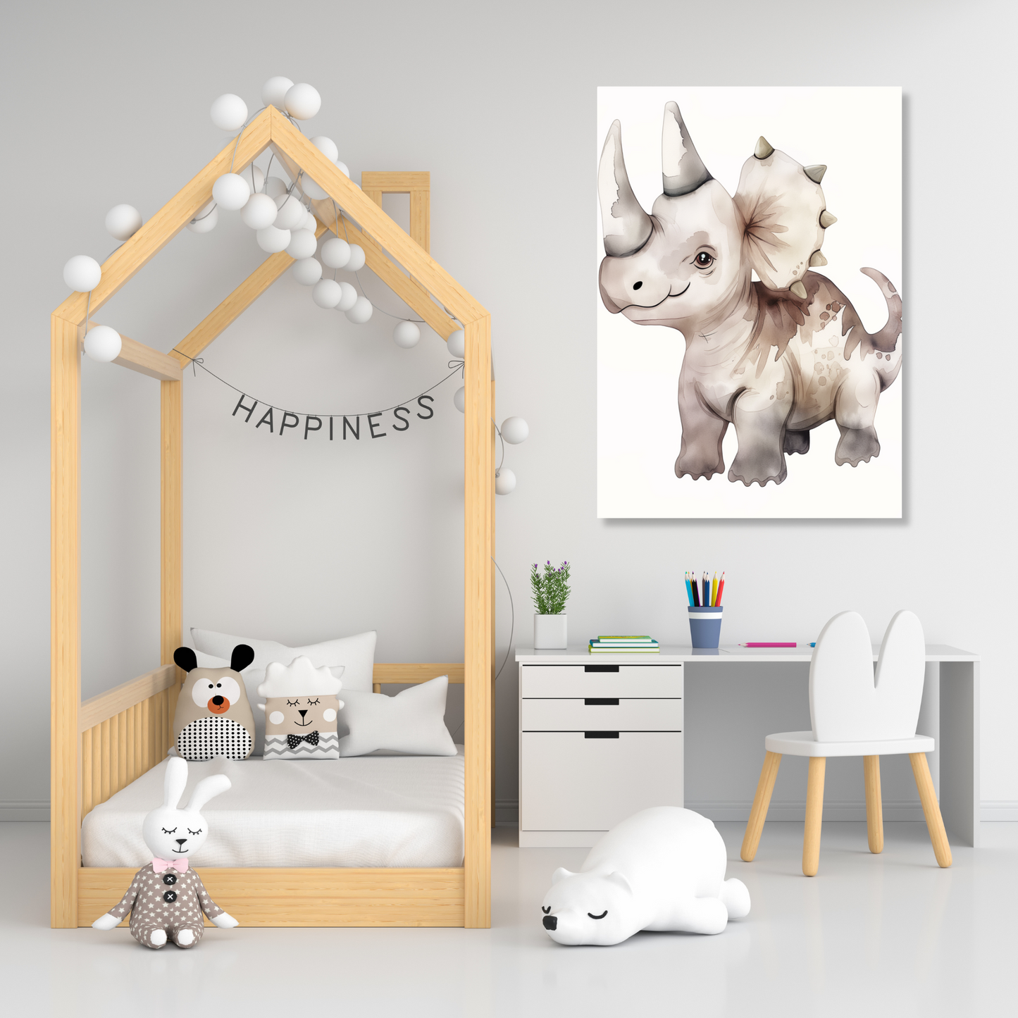 Samuel The Dinosaur Canvas Wall Art Print