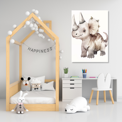 Samuel The Dinosaur Canvas Wall Art Print