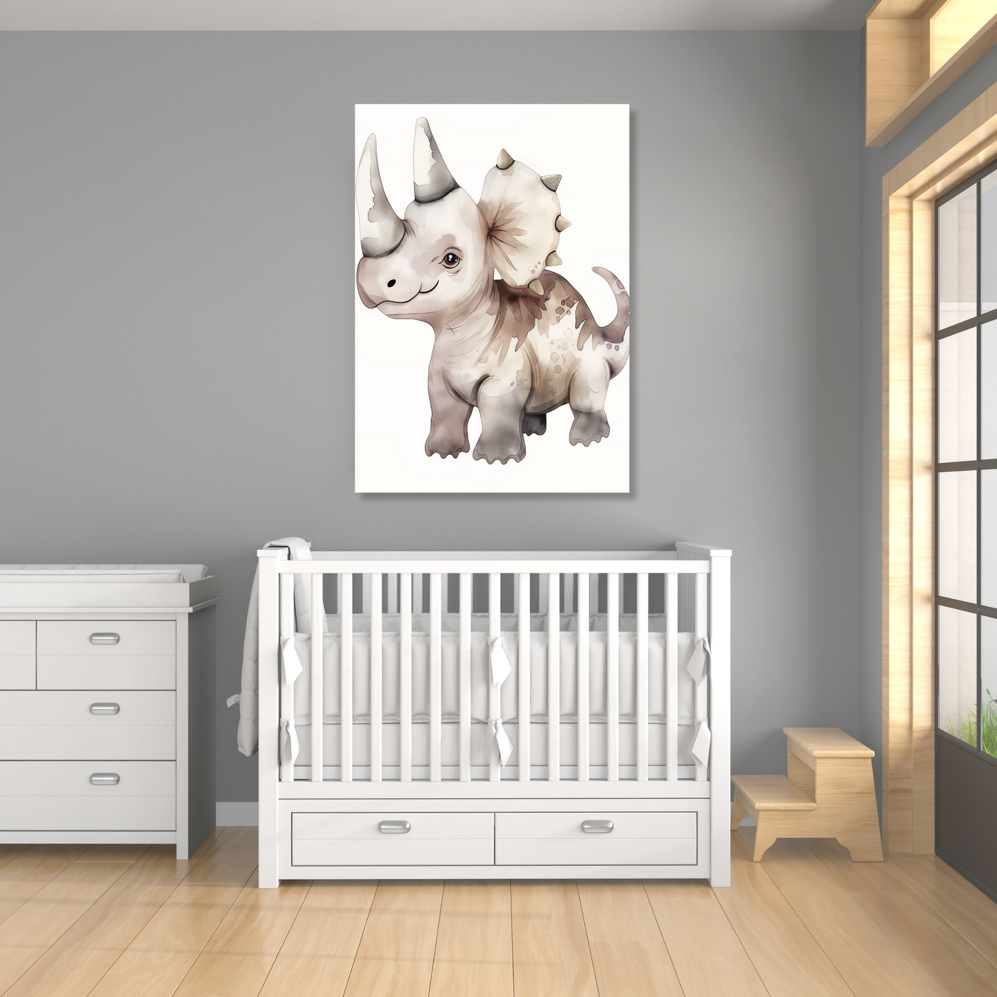 Samuel The Dinosaur Canvas Wall Art Print
