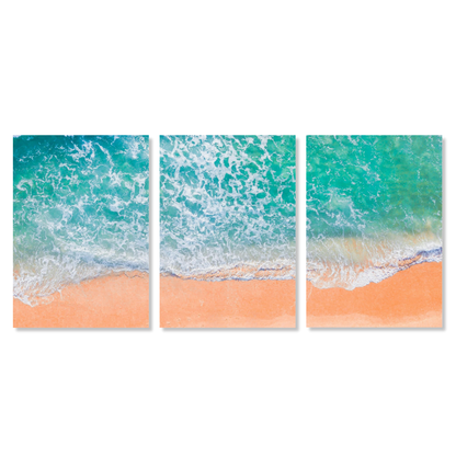 Sand, The Ocean, & Happiness Set of 3 Wall Art Canvas Prints