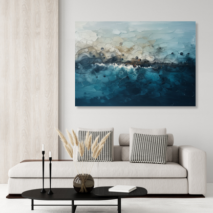 Ocean Meets Shore Abstract Wall Art Canvas Print