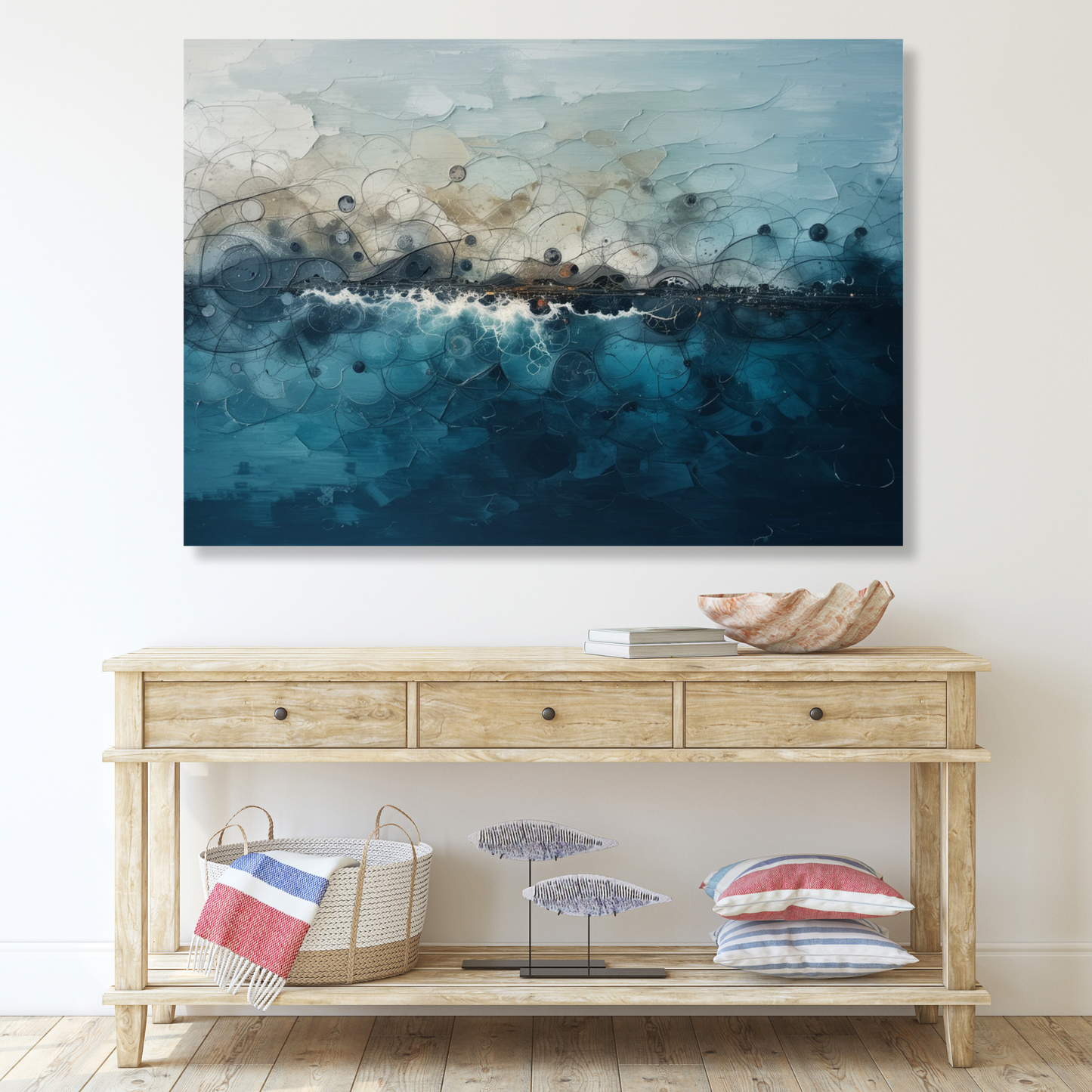 Ocean Meets Shore Abstract Wall Art Canvas Print