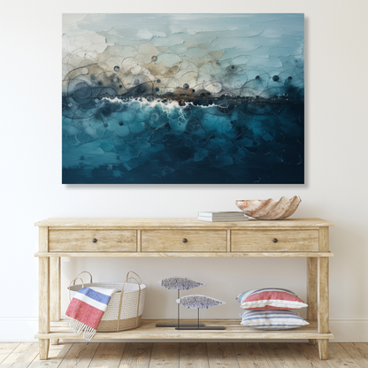 Ocean Meets Shore Abstract Wall Art Canvas Print