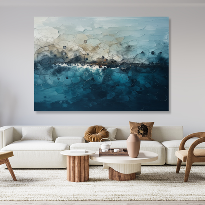 Ocean Meets Shore Abstract Wall Art Canvas Print