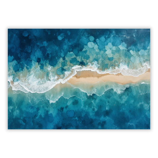 Ocean Sandbar Abstract Wall Art Canvas Print