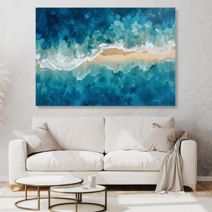 Ocean Sandbar Abstract Wall Art Canvas Print